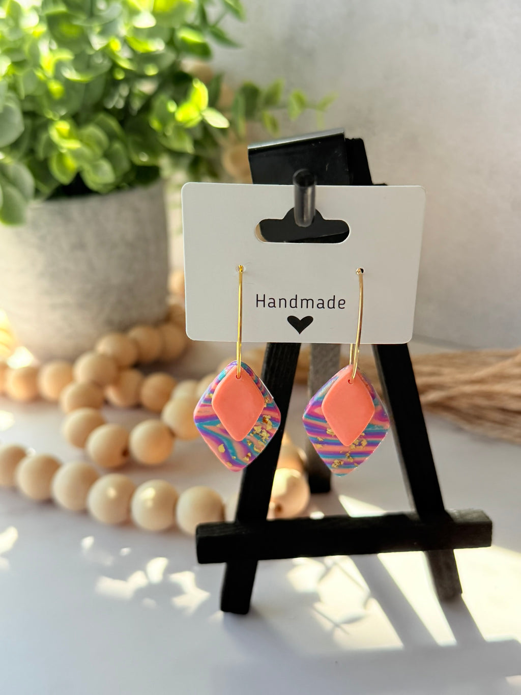 Stacked Diamond Colorful Dangles