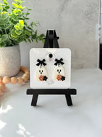 Ghost Flower and Black Bow Studs