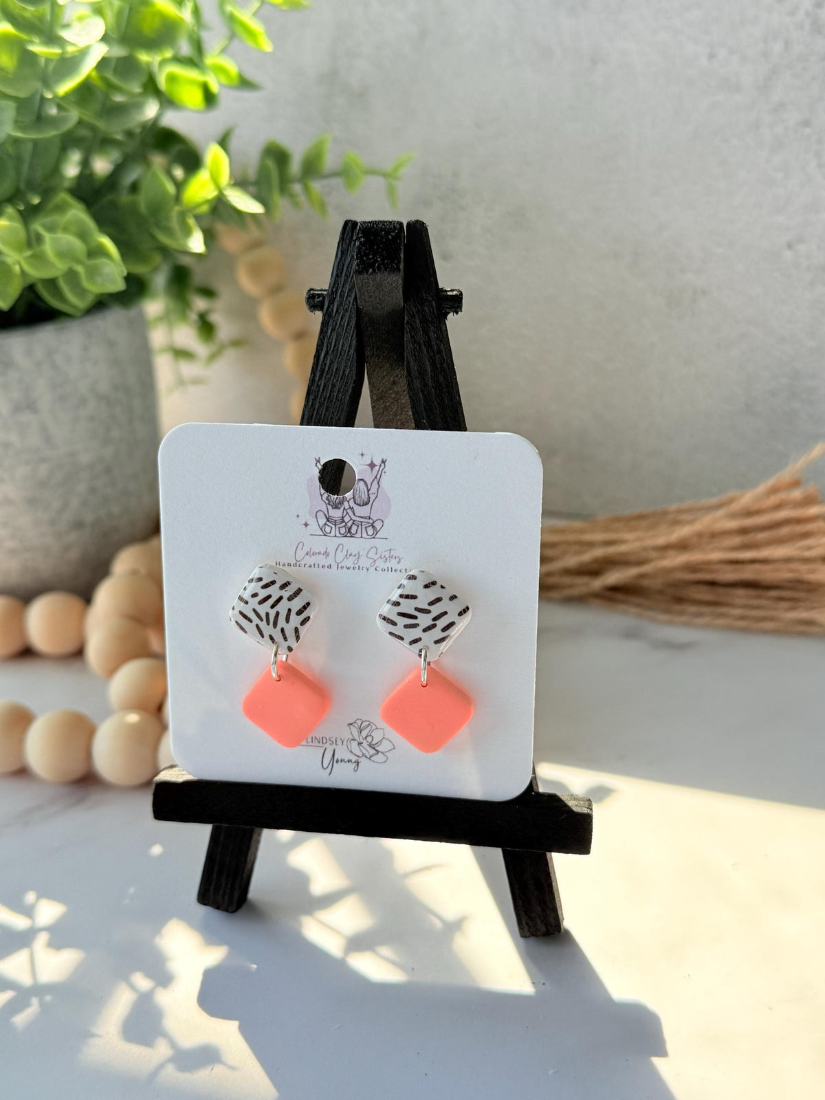 Color Pop Geometric Polymer Clay Earrings | Modern Dangle Earrings | Lightweight Statement Earrings | Handmade Jewelry Gift for Women