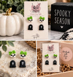 Handmade Halloween Polymer Clay Stud Earrings - Halloween Studs Collection