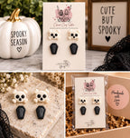 Handmade Halloween Polymer Clay Stud Earrings - Halloween Studs Collection