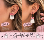 Pink Ghost Earrings, Halloween Earrings, Cute Ghost Studs & Dangles, Polymer Clay Earrings, Girly Halloween Jewelry, Spooky Cute Gift