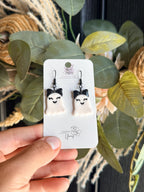 Cute Ghost Earrings with Bows, Halloween Polymer Clay Earrings, Spooky Cute Earrings, Girly Halloween Jewelry, Handmade Ghost Earrings