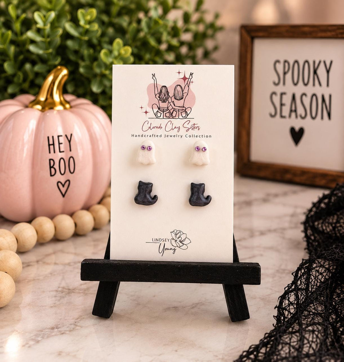 Handmade Halloween Polymer Clay Stud Earrings - Halloween Studs Collection