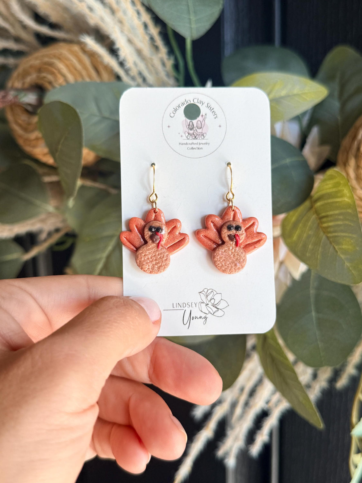 Turkey Earrings | Thanksgiving Earrings | Handmade Polymer Clay Earrings | Fall Dangle Earrings Cute Thanksgiving Jewelry Friendsgiving Gift