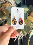 Fall Earrings, Autumn Polymer Clay Earrings, Sunflower Earrings, Fall Leaf Jewelry, Thanksgiving Earrings, Handmade Clay Earrings Gift