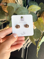 Pumpkin Stud Earrings, Fall Polymer Clay Earrings, Mini Pumpkin Earrings, Autumn Jewelry, Thanksgiving Earrings, Teacher Gift, Fall Gift
