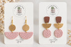 Boho Polymer Clay Earrings, Pink Statement Earrings, Lightweight Dangle Earrings, Handmade Earrings, Boho Jewelry Gift for Her
