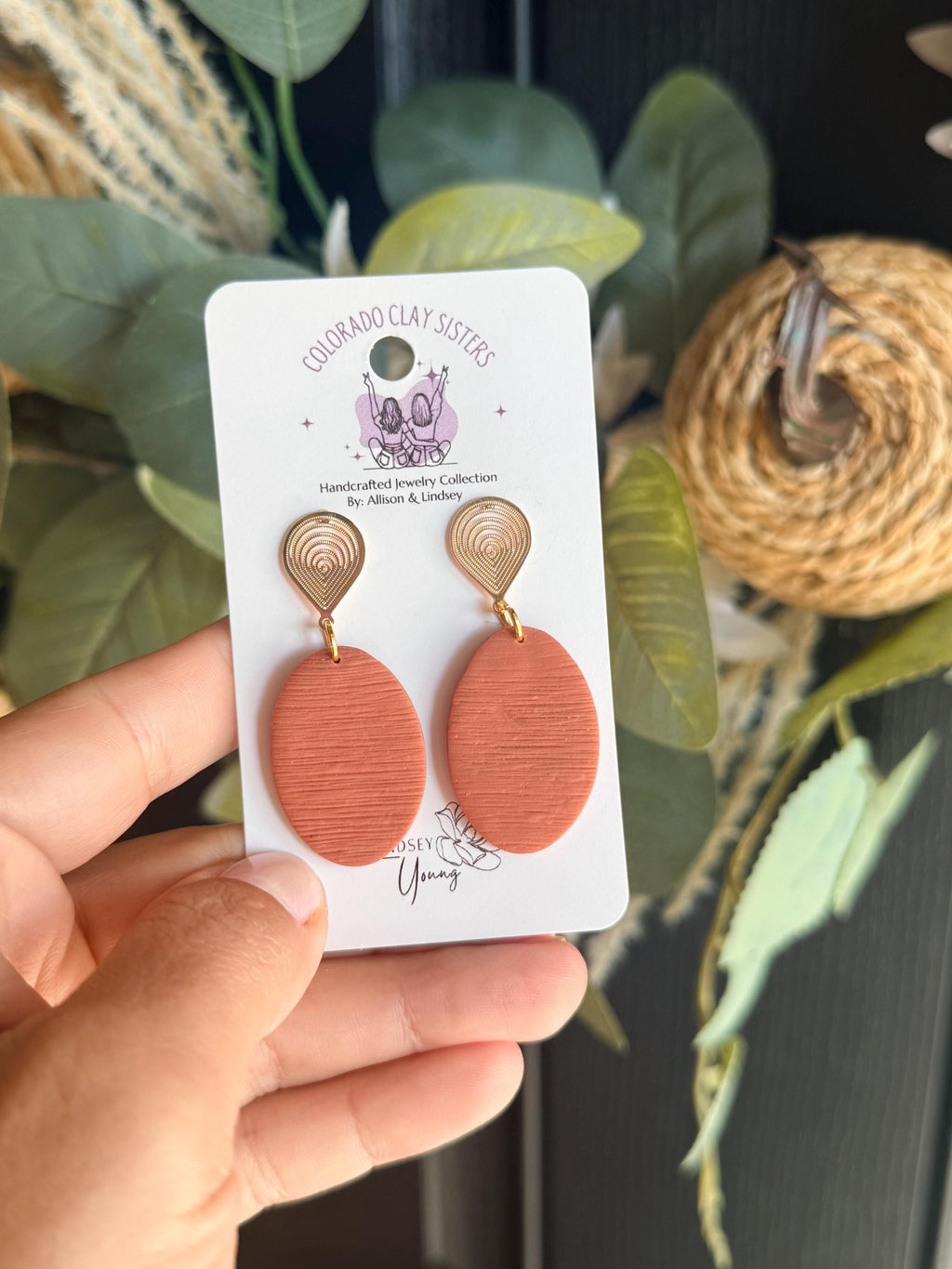 Polymer Clay Statement Earrings, Boho Dangle Earrings, Black or Terracotta Earrings, Gold Drop Earrings, Lightweight Handmade Jewelry