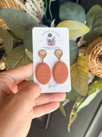 Polymer Clay Statement Earrings, Boho Dangle Earrings, Black or Terracotta Earrings, Gold Drop Earrings, Lightweight Handmade Jewelry
