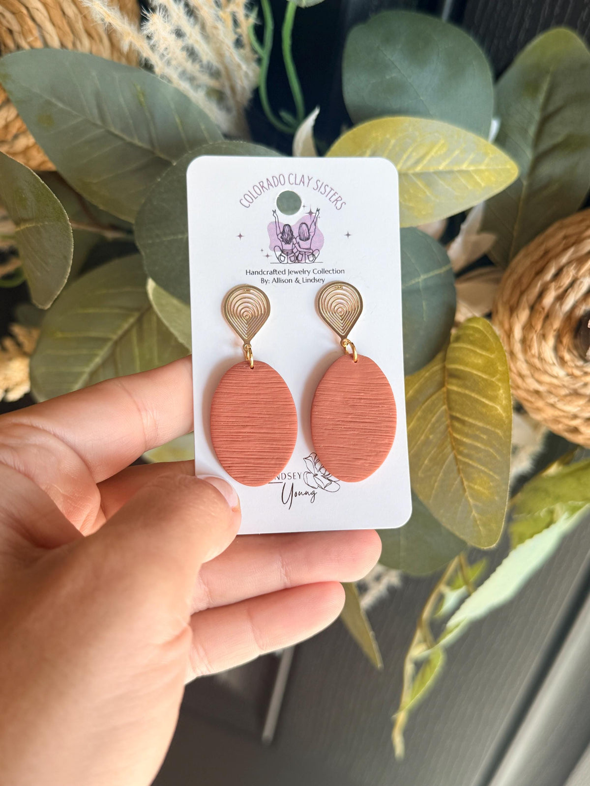Polymer Clay Statement Earrings, Boho Dangle Earrings, Black or Terracotta Earrings, Gold Drop Earrings, Lightweight Handmade Jewelry