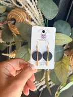 Black Geometric Earrings, Polymer Clay Earrings, Gold Dangle Earrings, Minimalist Earrings, Modern Statement Jewelry, Gift for Her