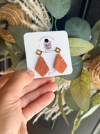 Terracotta Clay Color Earrings, Boho Geometric Earrings, Handmade Polymer Clay Earrings, Earrings, Fall Statement Earrings