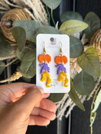 Halloween Clay Earrings | Handmade Spooky Dangle Earrings | Colorful Halloween Jewelry | Ghost Earrings | Fall Statement Earrings