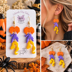 Halloween Clay Earrings | Handmade Spooky Dangle Earrings | Colorful Halloween Jewelry | Ghost Earrings | Fall Statement Earrings