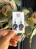 Handmade Halloween Coffin Earrings | Ghost & Pumpkin Polymer Clay Earrings