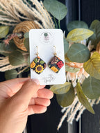 Fall Earrings, Autumn Polymer Clay Earrings, Sunflower Earrings, Fall Leaf Jewelry, Thanksgiving Earrings, Handmade Clay Earrings Gift