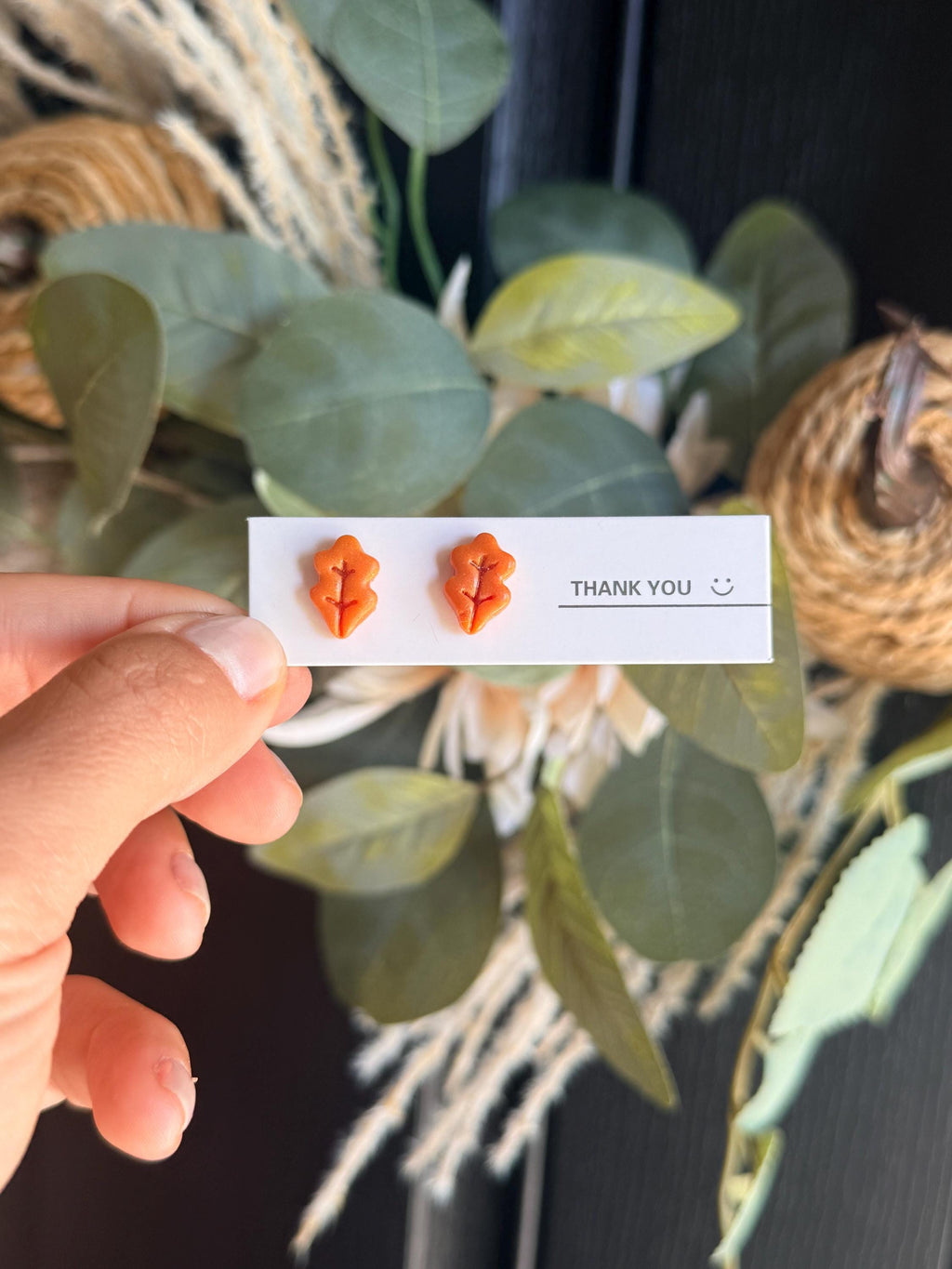 Fall Stud Earrings | Handmade Polymer Clay Earrings | Pumpkin Leaf Sunflower Acorn Earrings | Autumn Earrings | Thanksgiving Jewelry