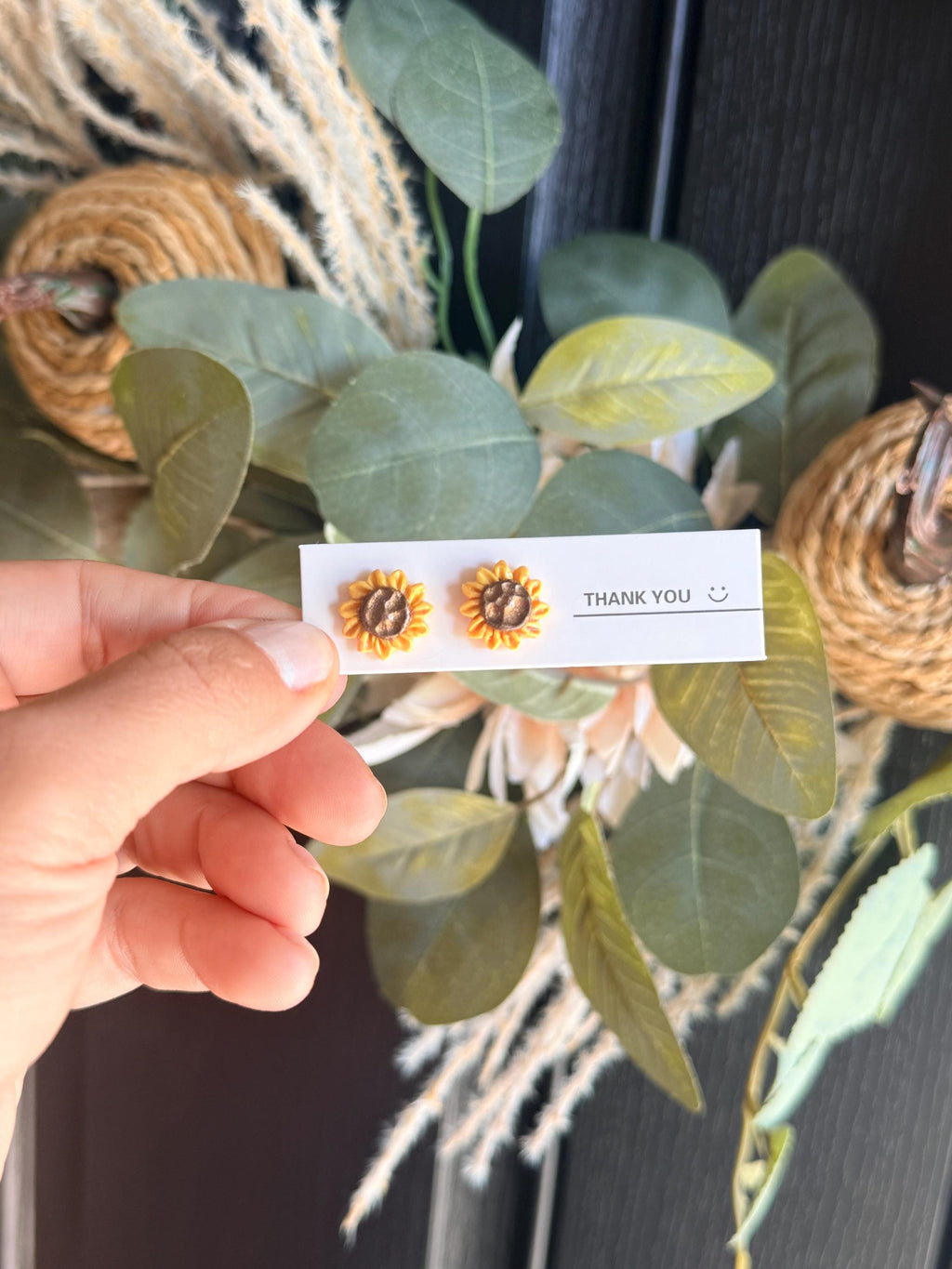 Fall Stud Earrings | Handmade Polymer Clay Earrings | Pumpkin Leaf Sunflower Acorn Earrings | Autumn Earrings | Thanksgiving Jewelry