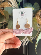 Boho Polymer Clay Earrings, Pink Statement Earrings, Lightweight Dangle Earrings, Handmade Earrings, Boho Jewelry Gift for Her