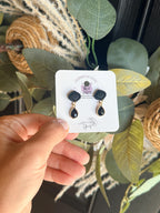 Polymer Clay Earrings, Black Gold Earrings, Boho Leaf Earrings, Dangle Earrings, Minimalist Jewelry, Handmade Earrings, Gift for Her